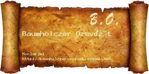 Baumholczer Ozsvát névjegykártya